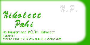 nikolett pahi business card